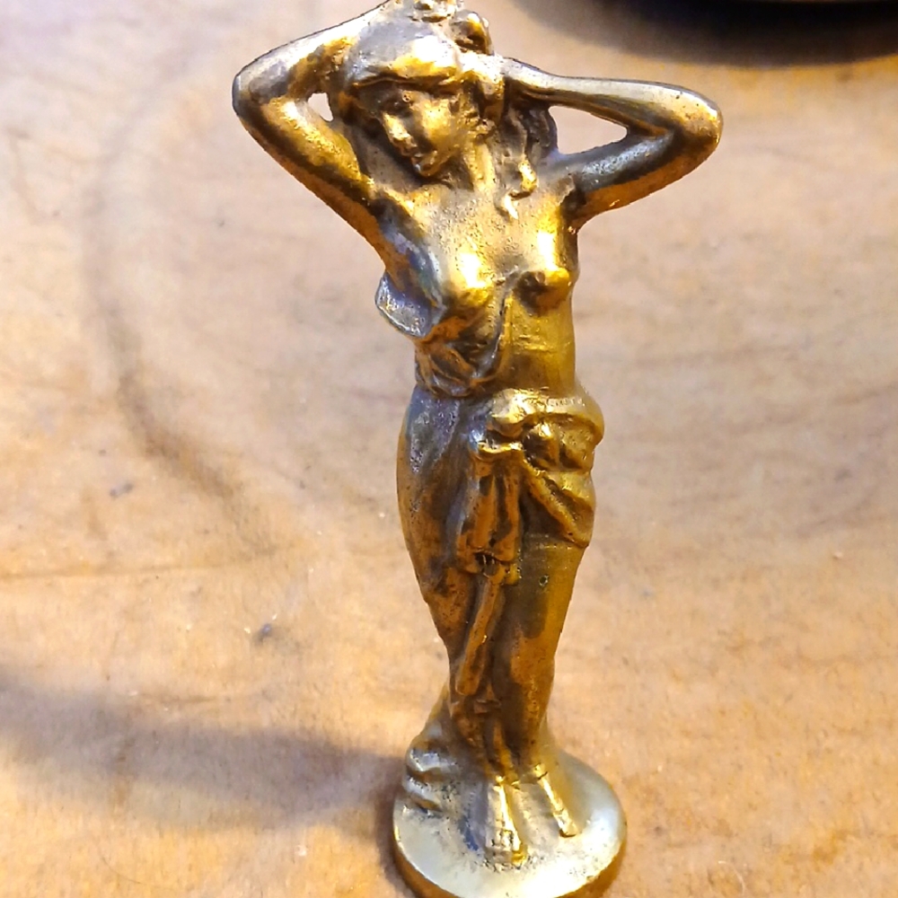 #2- Elegant 1930s Solid Brass? Female Figurine  Accent